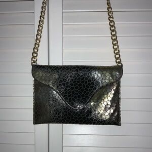 Jj winters Elegant Black and Gold Chain Shoulder Bag